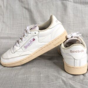 REEBOK CLUB C 85 VINTAGE LACE UP SNEAKERS MENS SIZE 8.5 OFF WHITE